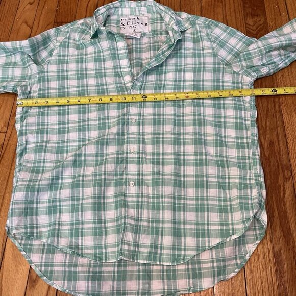 Frank & Eileen Eileen Plaid Cotton Button-up Shirt In Mint Plaid Size Small - Picture 7 of 7